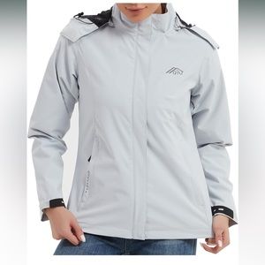 OTU Women's Waterproof Rain Jacket Lightweight Hooded Raincoat for Hiking Travel